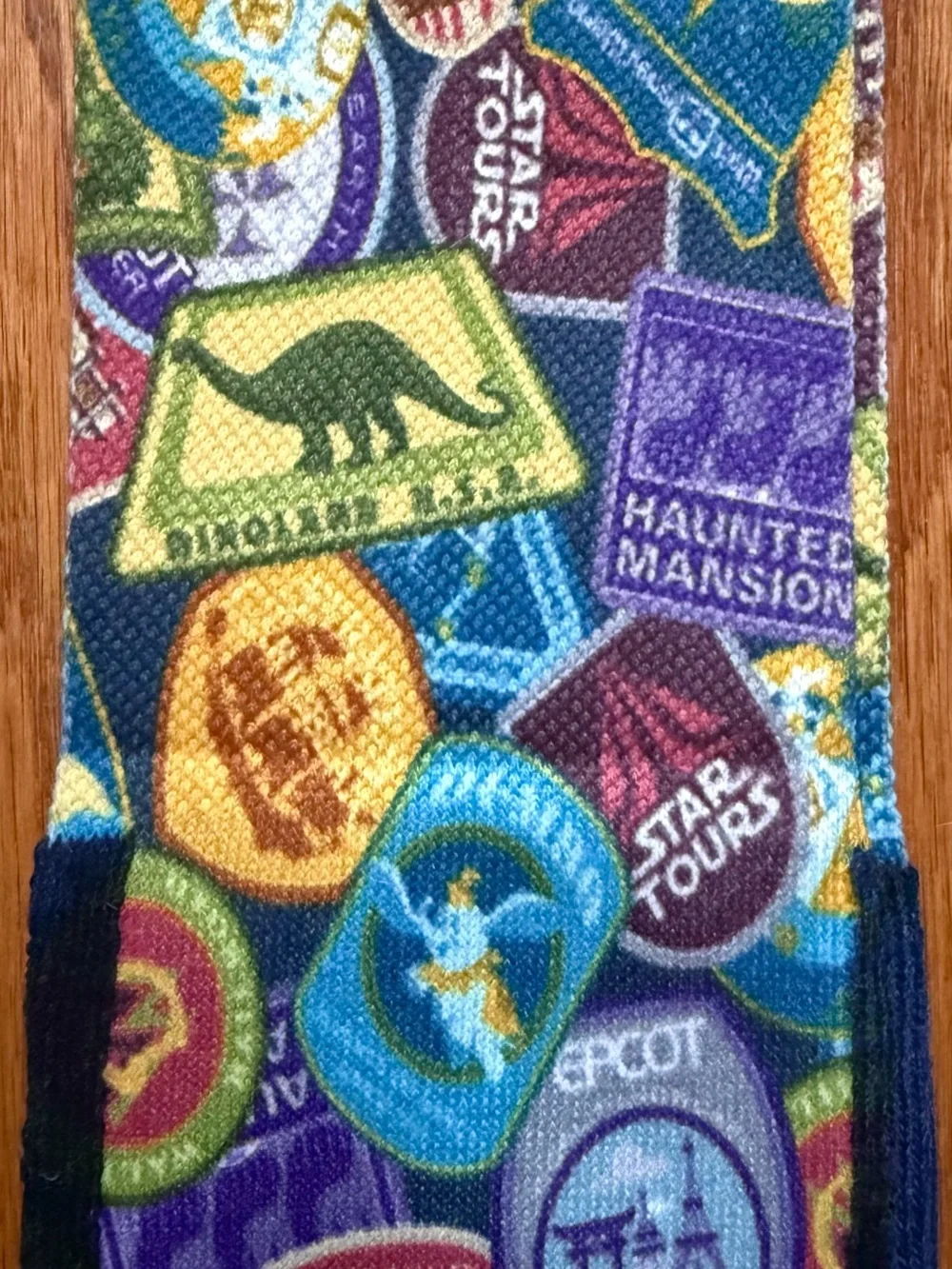 Disney Parks Crew Socks in Navy with Multicolor Park Badge Print
